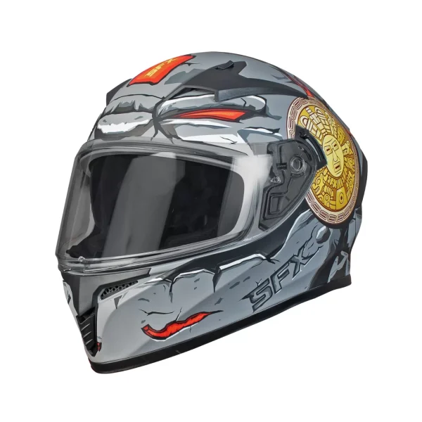 CASCO PLOMO AZUL BLANCO TALLA L